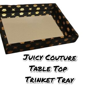Juicy Couture Luxury Black and Gold Mirrored Table Trinket Decorative Tray
